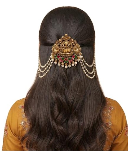 Triple-Layer Pearl Hair Chain